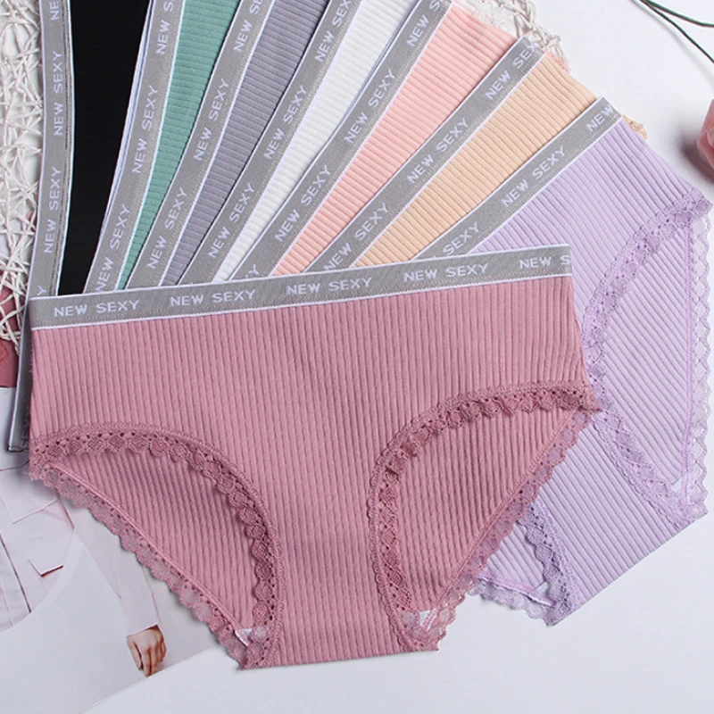 New Plus Size Lace Solid Stripe Soft Cotton Elastic Breathable Mid-rise Seamless Panties For Women Female Girls Underwear Briefs
New Plus Size Lace Solid Stripe Soft Cotton Elastic Breathable Mid-rise Seamless Panties For Women Female Girls Underwear Briefs