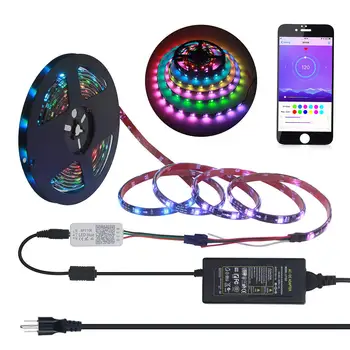 Bluetooth LED Strip Lights with App 16.4ft 150 LEDs WS2811 Addressable Dream Color LED Tape Light with Bluetooth Controller ST19
Bluetooth LED Strip Lights with App 16.4ft 150 LEDs WS2811 Addressable Dream Color LED Tape Light with Bluetooth Controller ST19