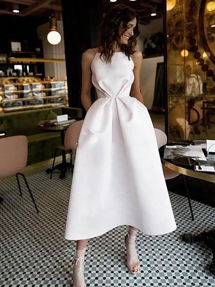 Cheap Short Wedding Dresses 2019 Spaghetti Straps Robe De Mariage Satin Bridal Dress Elegant Half-Calf Wedding Gown
Cheap Short Wedding Dresses 2019 Spaghetti Straps Robe De Mariage Satin Bridal Dress Elegant Half-Calf Wedding Gown