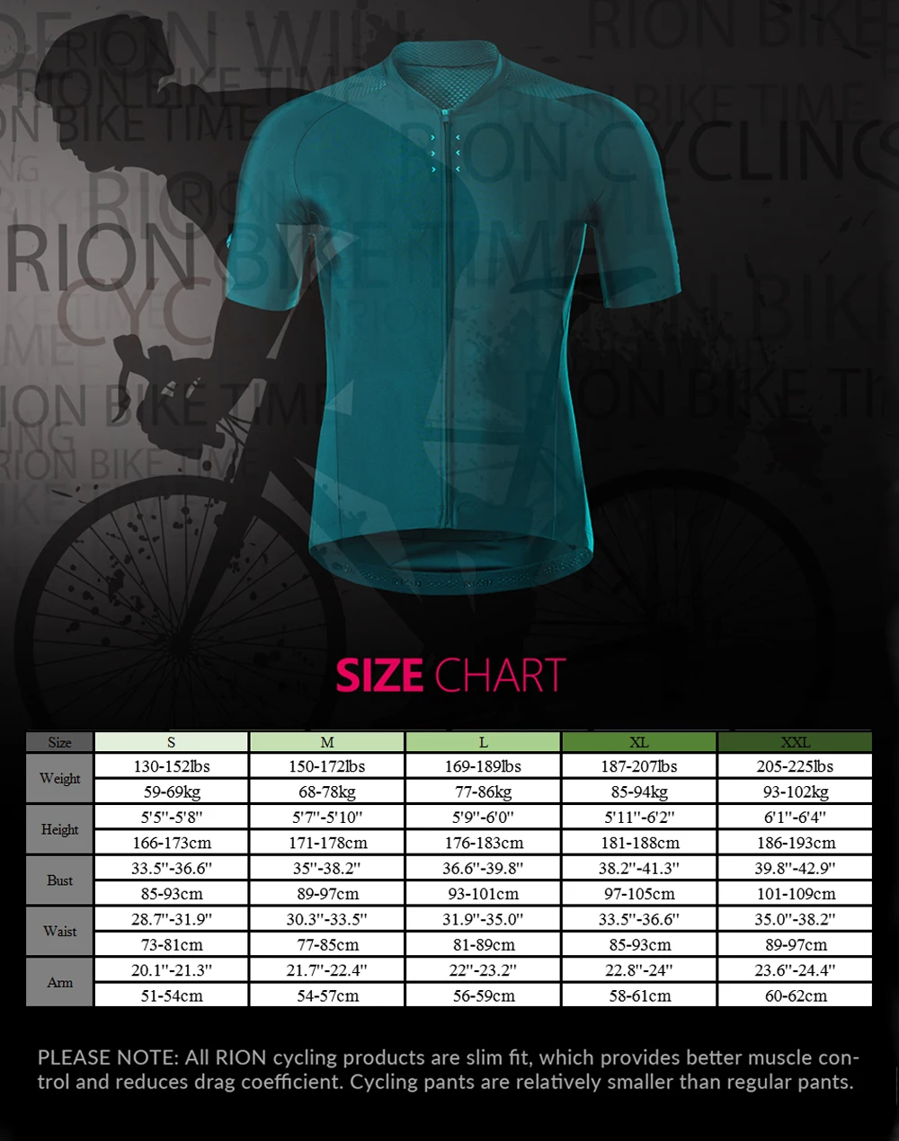 Paladin Cycling Jersey Size Chart