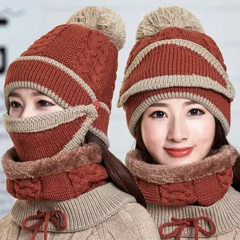 Women Winter Beanies Knitted Thickened Hat with Warm Mask and Neck Scarf Driver Windstop Sets for Women
Women Winter Beanies Knitted Thickened Hat with Warm Mask and Neck Scarf Driver Windstop Sets for Women