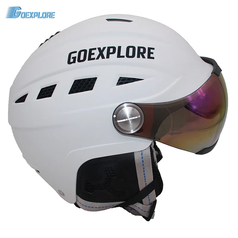 Image Goexplore Snowboarding helmet adult ABS+ EPS with PC visor Integrally light outdoor sport snow skateboarding skiing helmets