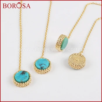 BOROSA 10mm Round Bezel 100% Natural Blue Stone Druzy Long Earrings Gold Color, New Jewelry Drusy Drop Earrings for Women ZG0144
BOROSA 10mm Round Bezel 100% Natural Blue Stone Druzy Long Earrings Gold Color, New Jewelry Drusy Drop Earrings for Women ZG0144