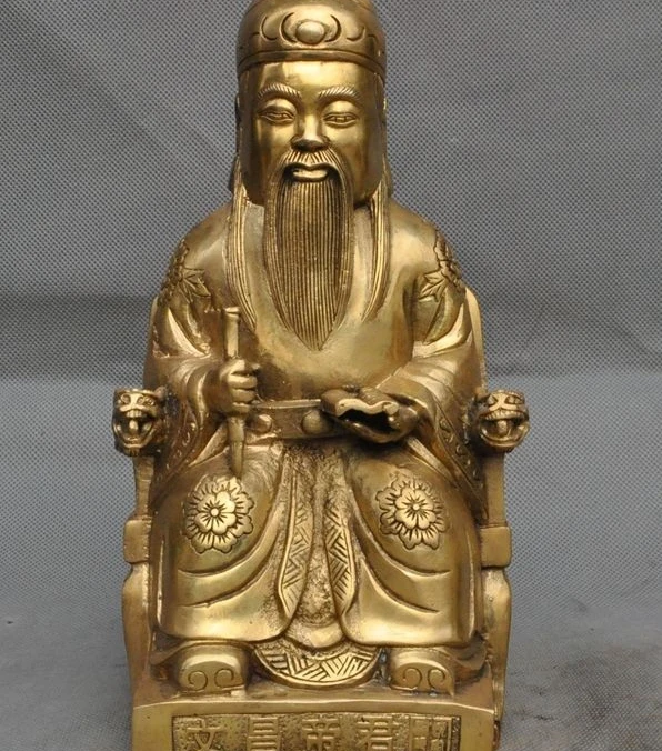 10"Chinese Fengshui Brass Seat Dragon Chair Jade Emperor Emperor Wenchang StAtue
10"Chinese Fengshui Brass Seat Dragon Chair Jade Emperor Emperor Wenchang StAtue