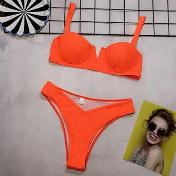 Lady Sexy Strapless Swimwear 2019 Solid Color High Cut Bikini Set Brazilian Padded Push-up Swimsuit Sexy Bathing Suits Biquini
Lady Sexy Strapless Swimwear 2019 Solid Color High Cut Bikini Set Brazilian Padded Push-up Swimsuit Sexy Bathing Suits Biquini