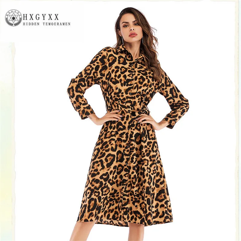 2019 Spring and Summer Fashion New Temperament Slim Leopard Women Dress Long-sleeved lapel belt leopard Chiffon Dress C036
2019 Spring and Summer Fashion New Temperament Slim Leopard Women Dress Long-sleeved lapel belt leopard Chiffon Dress C036