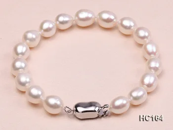 Unique Pearls jewellery Store Charming AA 7-8MM White Color Rice Freshwater Pearl Bracelet 18cm 925 Silver Clasp
Unique Pearls jewellery Store Charming AA 7-8MM White Color Rice Freshwater Pearl Bracelet 18cm 925 Silver Clasp