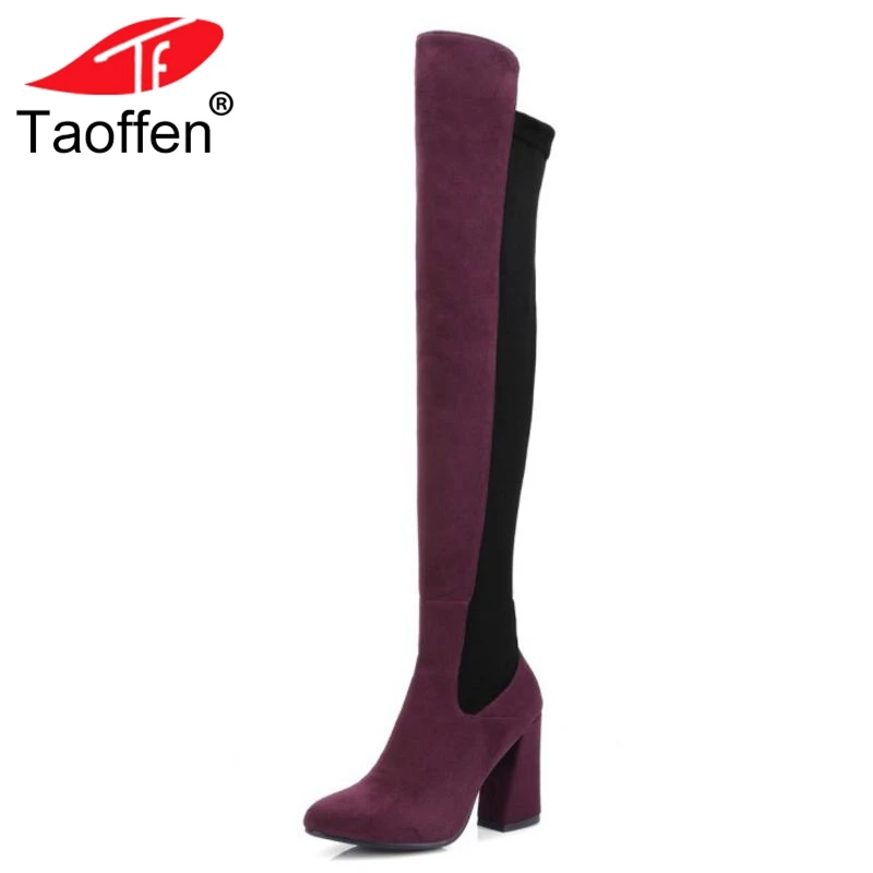 TAOFFEN Size 34-43 Women High Heel Boots Zipper Mixed Color Ladies Over Knee Boots Fashion Sexy Long Boots Woman Footwear
TAOFFEN Size 34-43 Women High Heel Boots Zipper Mixed Color Ladies Over Knee Boots Fashion Sexy Long Boots Woman Footwear