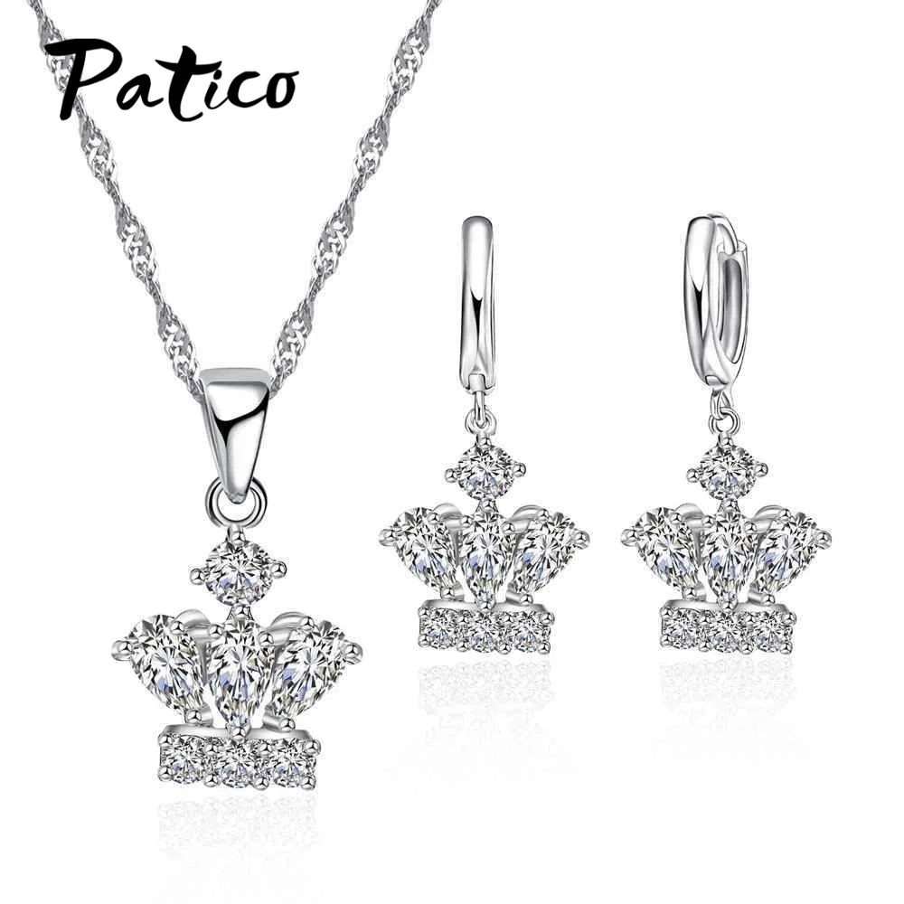 PATICO Luxury Elegant Crown Women Delicate Trinkets Set Engagement Necklace Earrings 925 Sterling Silver Cubic Zirconia
PATICO Luxury Elegant Crown Women Delicate Trinkets Set Engagement Necklace Earrings 925 Sterling Silver Cubic Zirconia