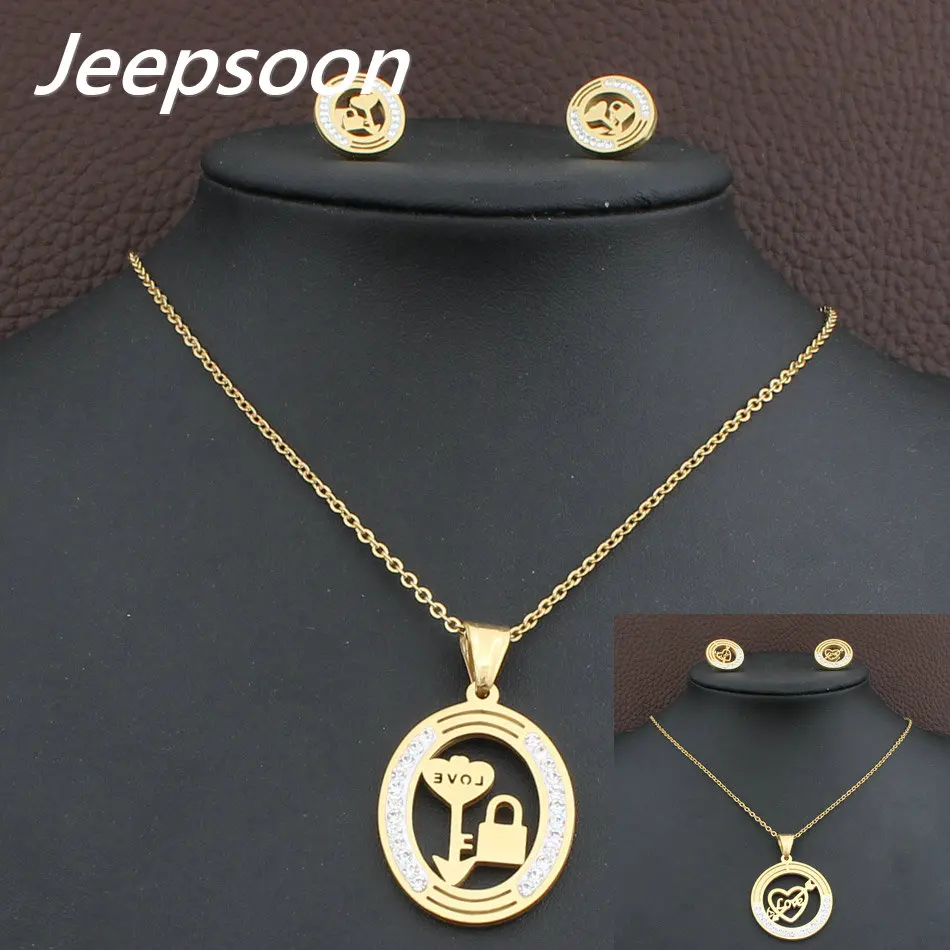 Wholesale High Quality Fashion Jewelry Stainless Steel Jesus Heart Key Lock Pendant Necklace & Earrings Set For Woman SFXGCPAJ
Wholesale High Quality Fashion Jewelry Stainless Steel Jesus Heart Key Lock Pendant Necklace & Earrings Set For Woman SFXGCPAJ