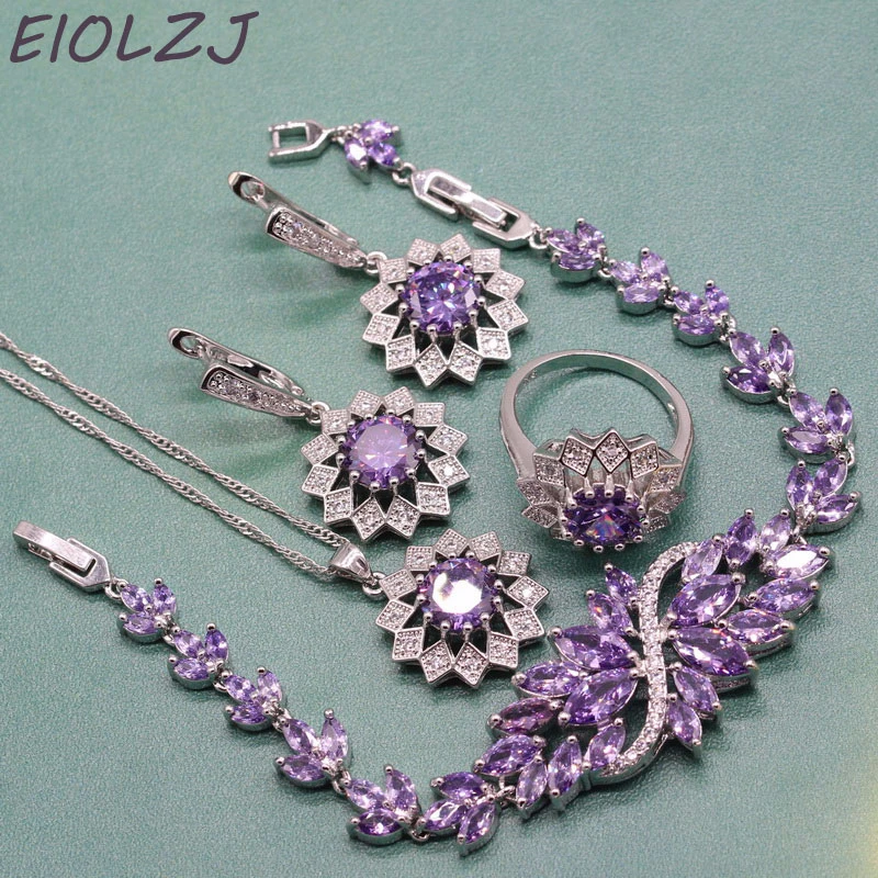Flower 925 Sterling Silver Female Fashion Jewelry Sets for Women Pendant Choker Dangle Drop Earrings Ring Bracelet Free Gift Box
Flower 925 Sterling Silver Female Fashion Jewelry Sets for Women Pendant Choker Dangle Drop Earrings Ring Bracelet Free Gift Box