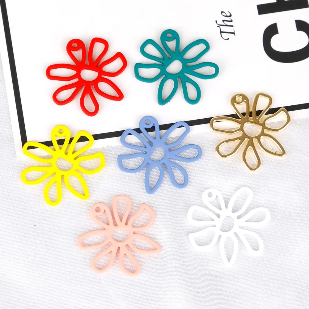 6Pcs/Lot 25mm Filigree Charms Metal Flower Hollow Pendants Connectors for Earrings Making Jewelry Findings
6Pcs/Lot 25mm Filigree Charms Metal Flower Hollow Pendants Connectors for Earrings Making Jewelry Findings