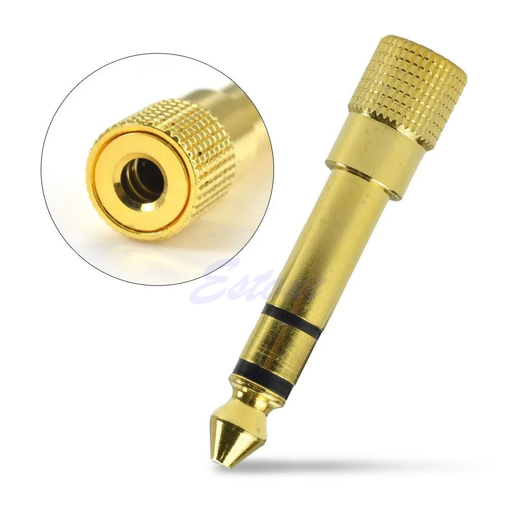 New Gold Audio Female 6.3mm 1/4" Male to 3.5mm 1/8" Stereo Plug Adapter Converter
New Gold Audio Female 6.3mm 1/4" Male to 3.5mm 1/8" Stereo Plug Adapter Converter