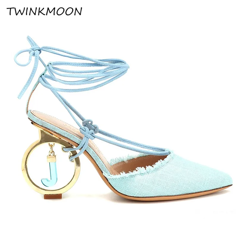 Ankle Strap Cotton Pumps Pointed Toe Circular Disc High Heels Metal Strange Heel Shoes For Women chaussures femme
Ankle Strap Cotton Pumps Pointed Toe Circular Disc High Heels Metal Strange Heel Shoes For Women chaussures femme