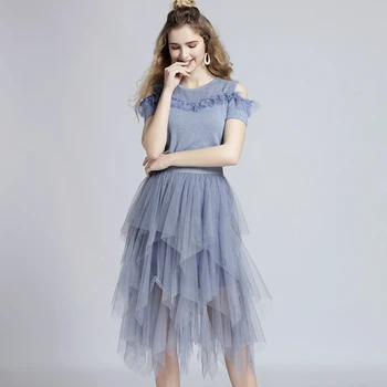 2020 summer New Women Suit cake mesh skirt hollow stitching ice silk T-shirt two-piece Set Fashion Casual Slim sweet Set W057
2020 summer New Women Suit cake mesh skirt hollow stitching ice silk T-shirt two-piece Set Fashion Casual Slim sweet Set W057