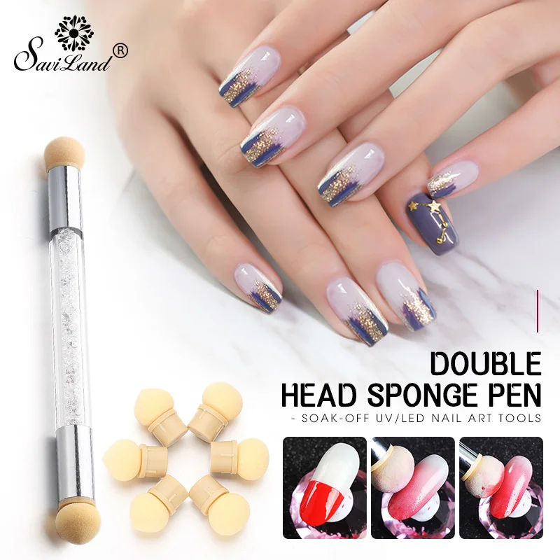 Saviland Double-ended Gradient Blooming Nail Brush with 6 Sponge Heads Acrylic UV Gel Shade Maker Pen Manicure Nail Art Tools
Saviland Double-ended Gradient Blooming Nail Brush with 6 Sponge Heads Acrylic UV Gel Shade Maker Pen Manicure Nail Art Tools