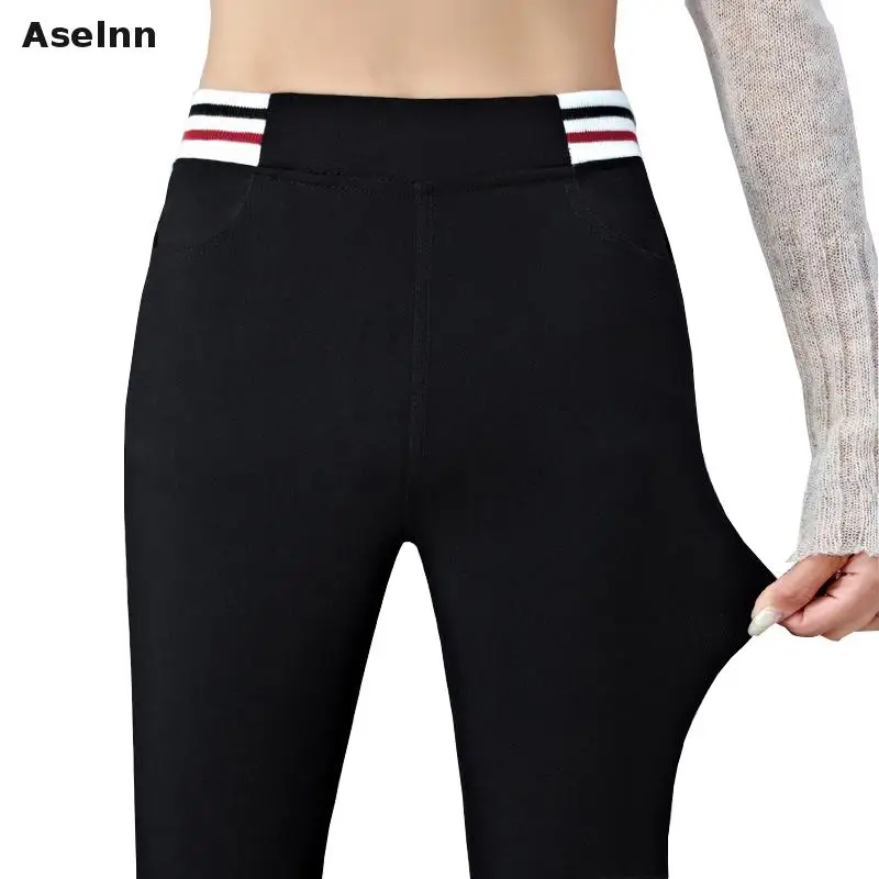Aselnn 2019 Women Striped Stitching Pencil Pants Casual Black Elastic Waist Skinny Trousers Female Plus Size S-3XL
Aselnn 2019 Women Striped Stitching Pencil Pants Casual Black Elastic Waist Skinny Trousers Female Plus Size S-3XL