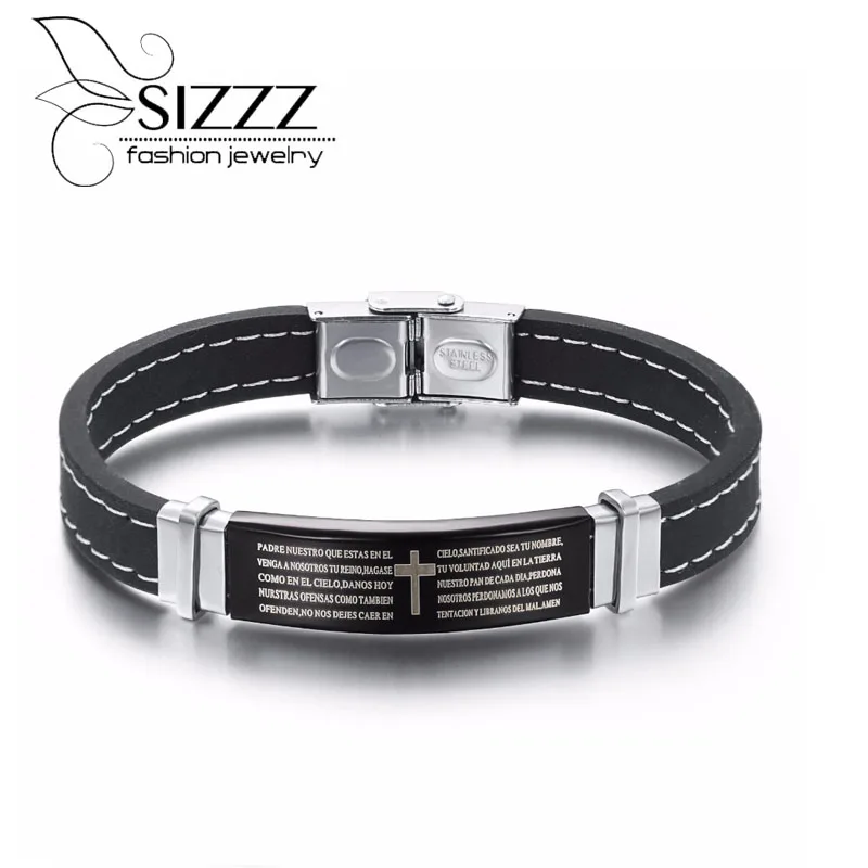 SIZZZ 21cm Long 10mm Wide Europe and the United States fashion trend retro Bracelet&Bangles cross silicone bracelet for men
SIZZZ 21cm Long 10mm Wide Europe and the United States fashion trend retro Bracelet&Bangles cross silicone bracelet for men
