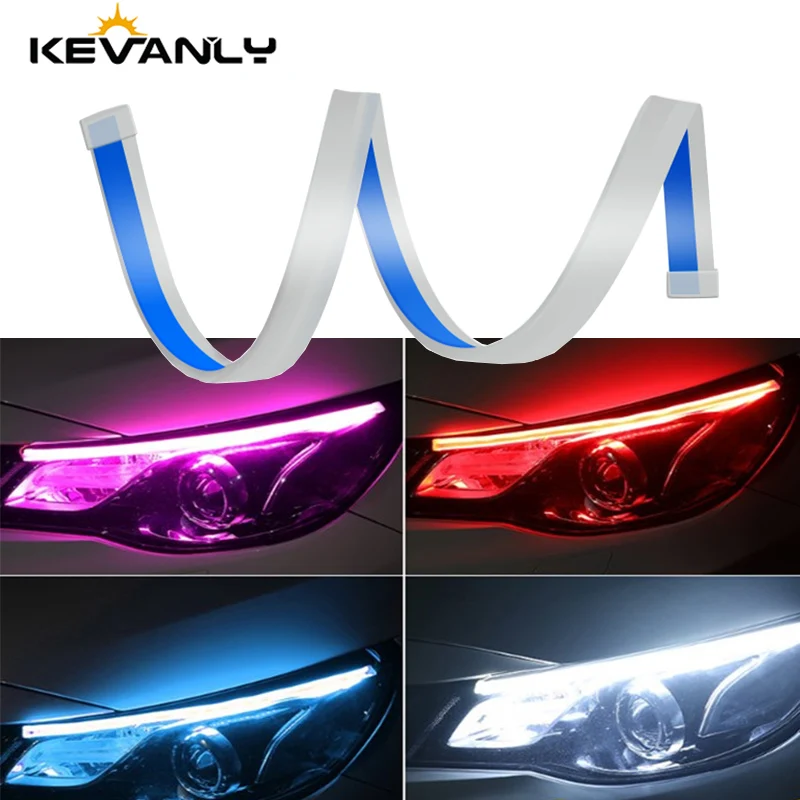 KEVANLY 2Pcs Daytime Running Lights Flexible Flowing LED Strip Light Turn Signal Angel Eyes Tube Car Styling Headlight DRL Lamp
KEVANLY 2Pcs Daytime Running Lights Flexible Flowing LED Strip Light Turn Signal Angel Eyes Tube Car Styling Headlight DRL Lamp