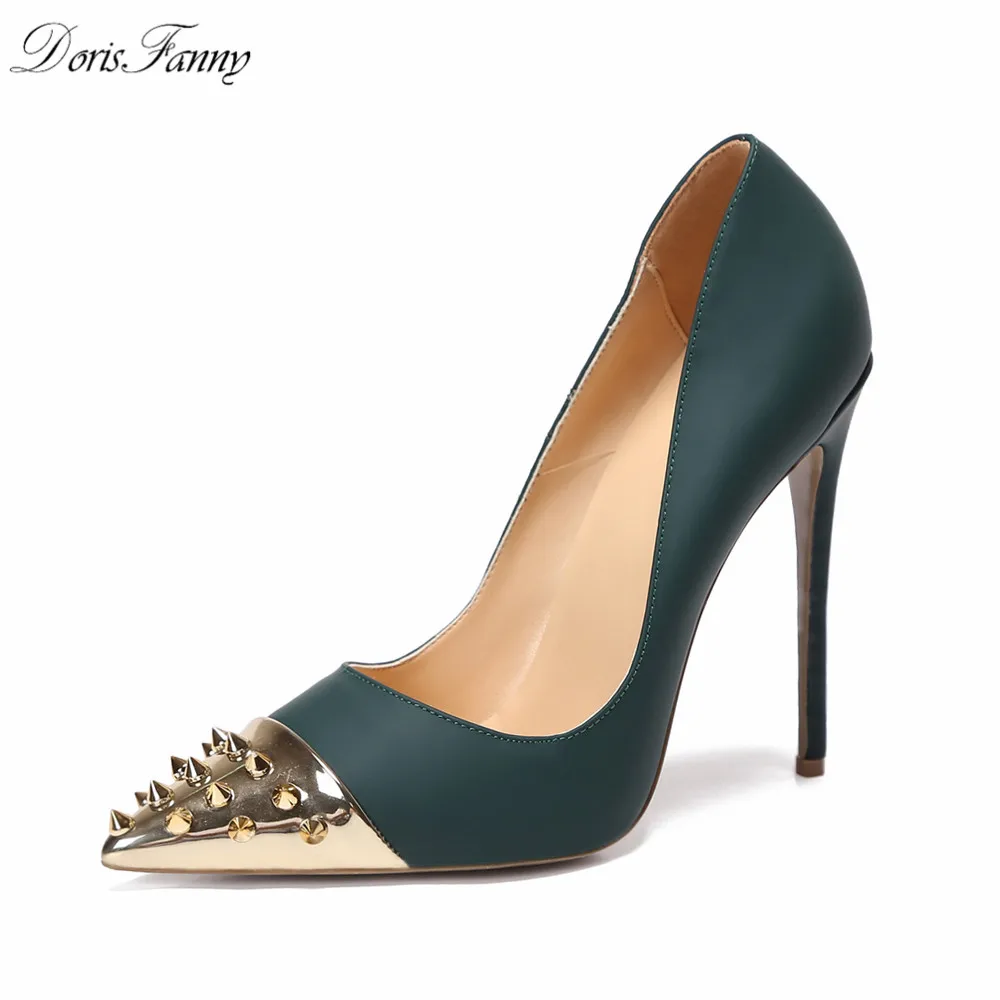 DorisFanny gorgeous black green women high heels stiletto shoes pointed toe gold and colored rivets ladies pumps
DorisFanny gorgeous black green women high heels stiletto shoes pointed toe gold and colored rivets ladies pumps