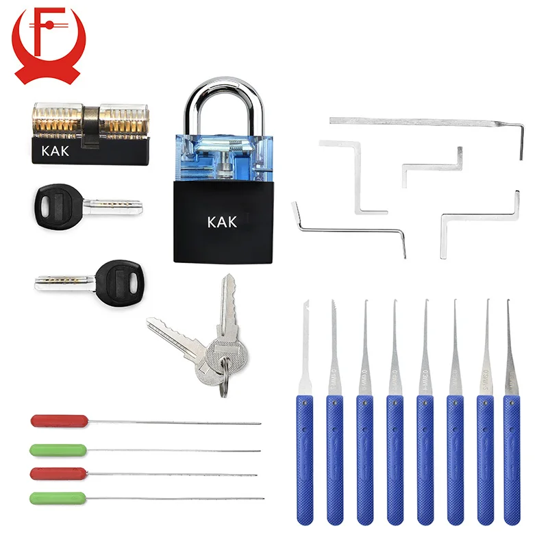 KAK Locksmith Practice Lock Tension Wrench Tool Pick Set Hook Combination Padlock Broken Key Extractor Tools Hardware With Cover
KAK Locksmith Practice Lock Tension Wrench Tool Pick Set Hook Combination Padlock Broken Key Extractor Tools Hardware With Cover