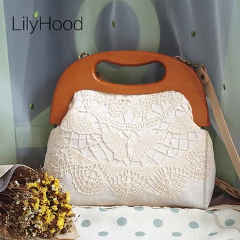 LilyHood Handmade Women Lace Cover Wood Top Handle Bag Lady Autumn Crochet Shabby Chic Victorian Instagram Wedding Book Shoulder
LilyHood Handmade Women Lace Cover Wood Top Handle Bag Lady Autumn Crochet Shabby Chic Victorian Instagram Wedding Book Shoulder