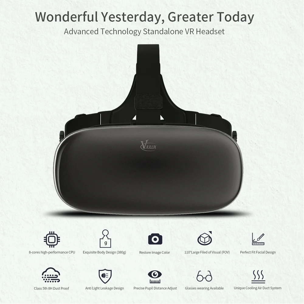 VIULUX V6 Virtual Reality Glasses Mobile All-in-one Machine 3D Headset 1080P 5.5 inch Screen 16GB WiFi BT4.0 Immersive Glasses
VIULUX V6 Virtual Reality Glasses Mobile All-in-one Machine 3D Headset 1080P 5.5 inch Screen 16GB WiFi BT4.0 Immersive Glasses