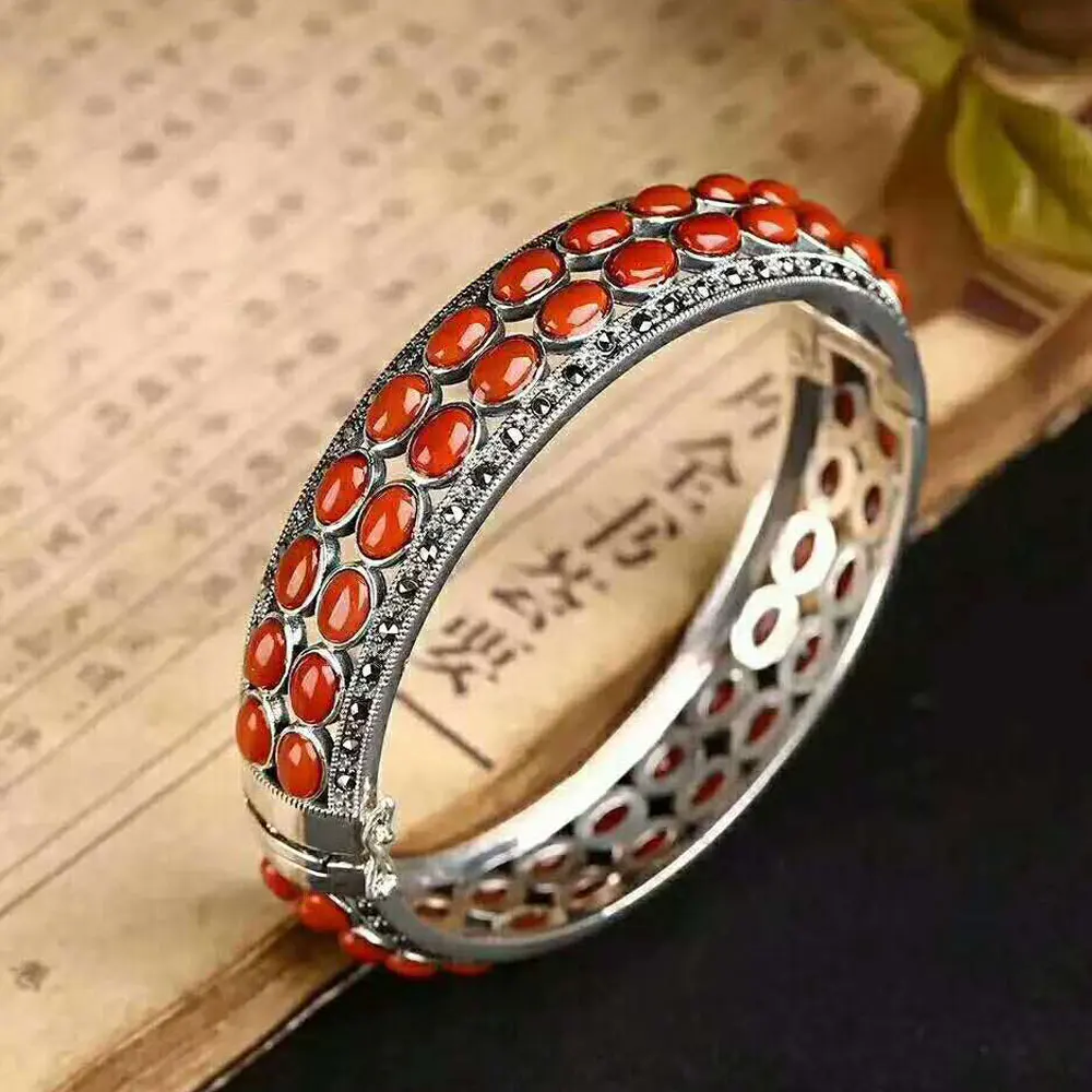 RADHORSE 925 Silver Bangles for Women Fine Jewelry inlay 52 grain 4*6mm Agate luxurious style Bangles
RADHORSE 925 Silver Bangles for Women Fine Jewelry inlay 52 grain 4*6mm Agate luxurious style Bangles