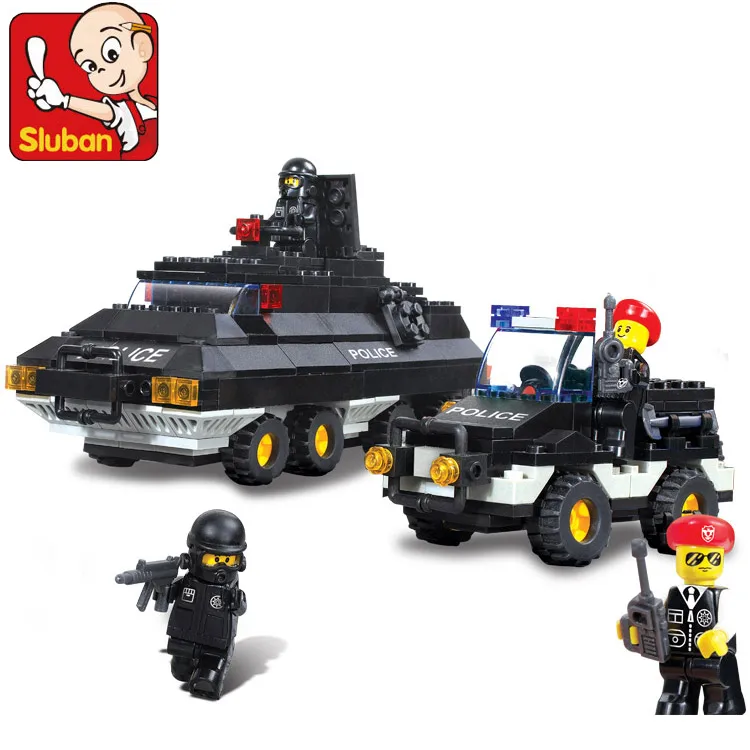 Candice guo plastic block toy building model game city police special policeman Armoured Patrol Team birthday gift assemble 1set | Игрушки и