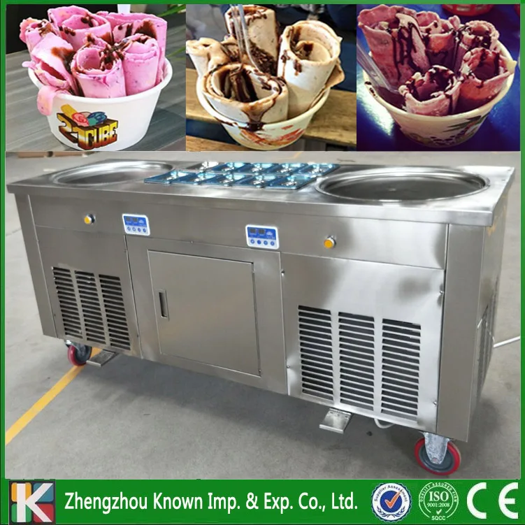 The KN-CBJY-2D10A fried ice cream roll machine/ice pan machine with 2 round ice pans 10 cooking tanks and 1 refrigerator
The KN-CBJY-2D10A fried ice cream roll machine/ice pan machine with 2 round ice pans 10 cooking tanks and 1 refrigerator