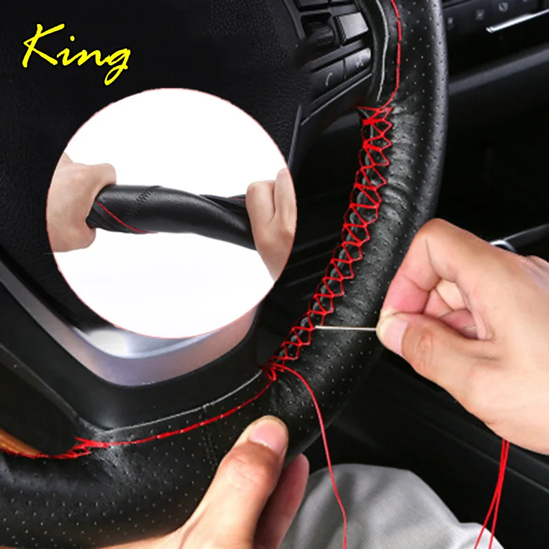 DIY Genuine Leather 38 cm Car Steering Wheel Covers accessories For Dodge Journey Avenger Caliber Challenger Car accessories
DIY Genuine Leather 38 cm Car Steering Wheel Covers accessories For Dodge Journey Avenger Caliber Challenger Car accessories