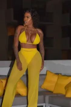 Women See Through Boho Wide Leg High Waist Pants Trousers Beach Long Mesh Sheer Pants Bikini Cover Up Summer
Women See Through Boho Wide Leg High Waist Pants Trousers Beach Long Mesh Sheer Pants Bikini Cover Up Summer