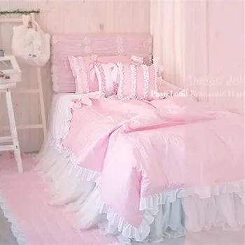 4pcs/set Pink bedding set 100% cotton princess wedding decoration bedding lace yarn bedskirt quilted duvet cover
4pcs/set Pink bedding set 100% cotton princess wedding decoration bedding lace yarn bedskirt quilted duvet cover