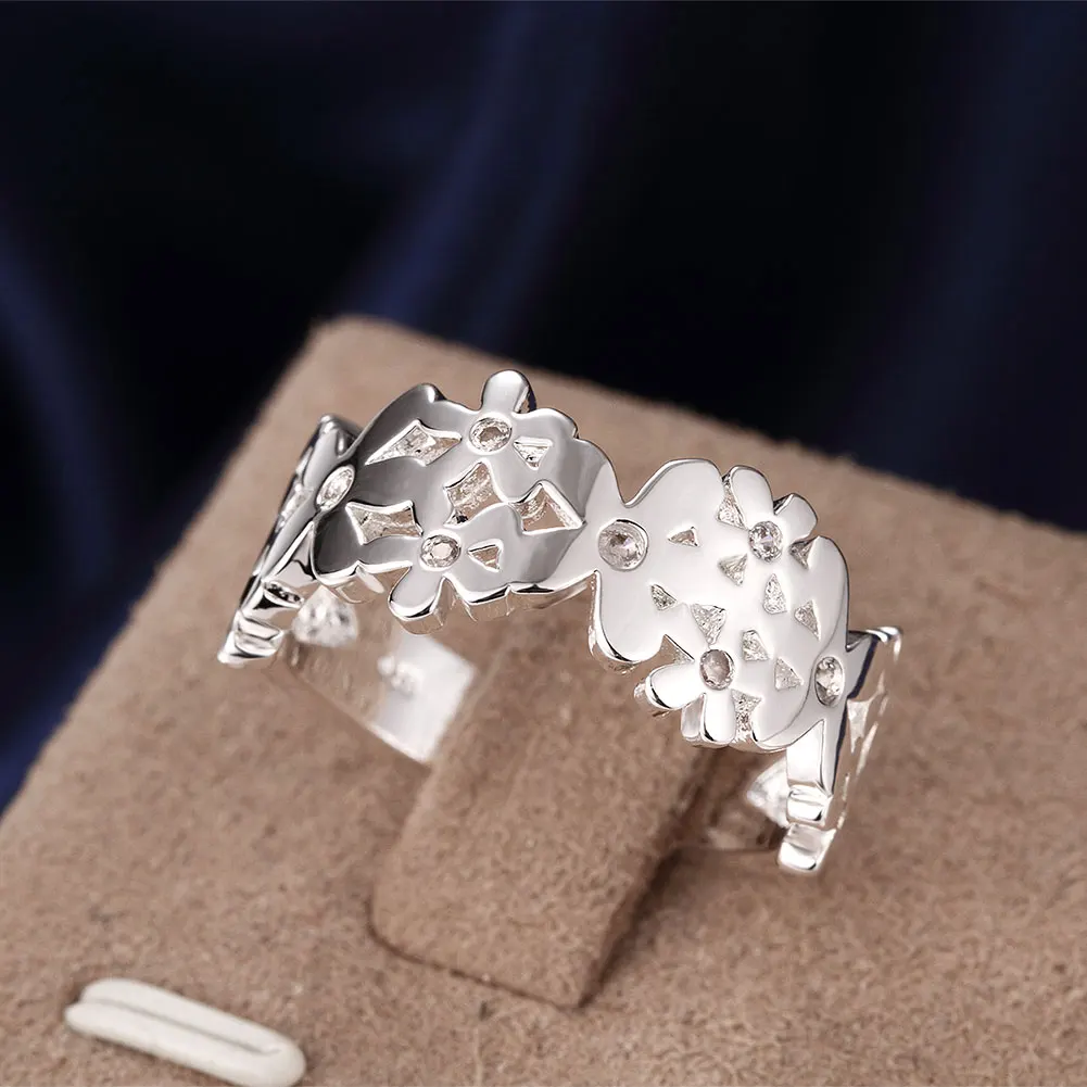 Elegant Flowers Finger Ring 925 Jewelry Silver Plated Rings For Women Crystal Ring Fashion Jewelry Wholesale Drop Ship
Elegant Flowers Finger Ring 925 Jewelry Silver Plated Rings For Women Crystal Ring Fashion Jewelry Wholesale Drop Ship