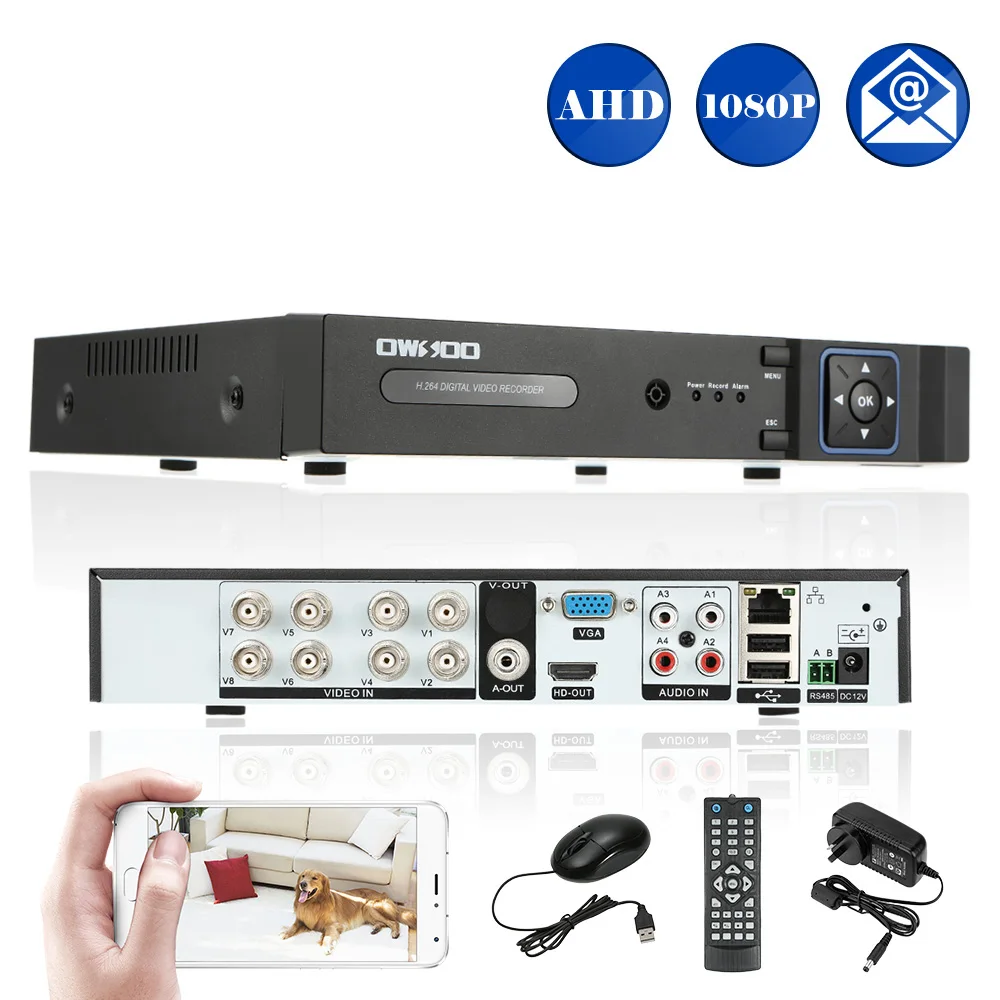 8CH AHD DVR Recorder H.264 1080P P2P Network CCTV DVR Security Phone Control Email Alarm AHD DVR for Security Camera
8CH AHD DVR Recorder H.264 1080P P2P Network CCTV DVR Security Phone Control Email Alarm AHD DVR for Security Camera