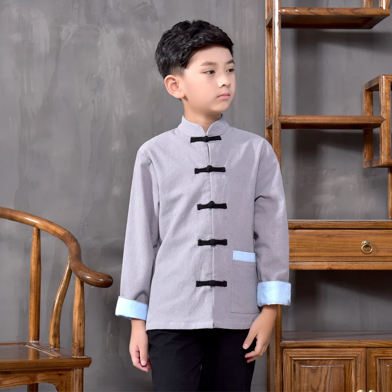 Long Sleeve Chinese Traditional Costume for Boy National Folk Dance Costume Male Hanfu Tops Kids Ancient Chinese Tunic Clothing
Long Sleeve Chinese Traditional Costume for Boy National Folk Dance Costume Male Hanfu Tops Kids Ancient Chinese Tunic Clothing