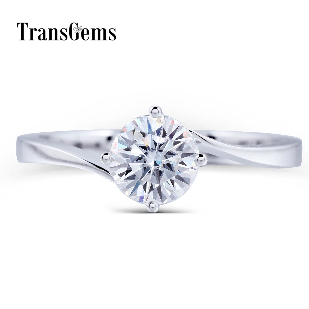 TransGems 1 ct Carat Lab Grown Moissanite Diamond Solitaire Engagement Wedding Rings Solid 14K White Gold for Women
TransGems 1 ct Carat Lab Grown Moissanite Diamond Solitaire Engagement Wedding Rings Solid 14K White Gold for Women