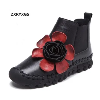 2020 New Winter Ladies Spell Color Flower Cowhide Leather Boots Classic Fashion Shoes Woman Boots Flat Comfort Warm Snow Boots
2020 New Winter Ladies Spell Color Flower Cowhide Leather Boots Classic Fashion Shoes Woman Boots Flat Comfort Warm Snow Boots