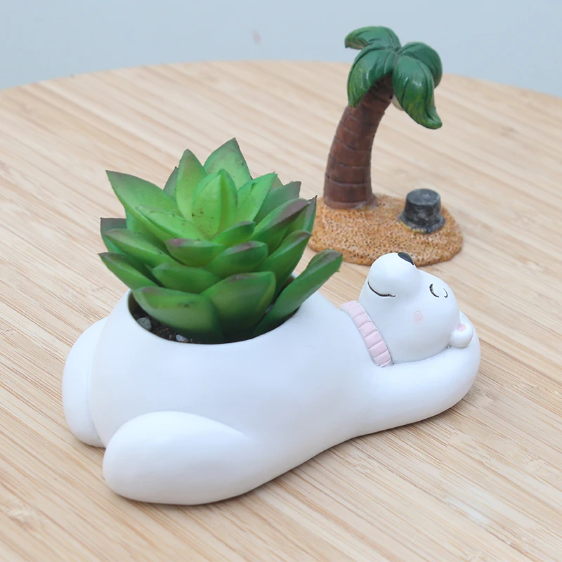 1pc Polar bear plant pot cute cartoon desktop Mini Bonsai Cactus Planter Pots kawaii animal Succulent flowerpot Gift for child
1pc Polar bear plant pot cute cartoon desktop Mini Bonsai Cactus Planter Pots kawaii animal Succulent flowerpot Gift for child