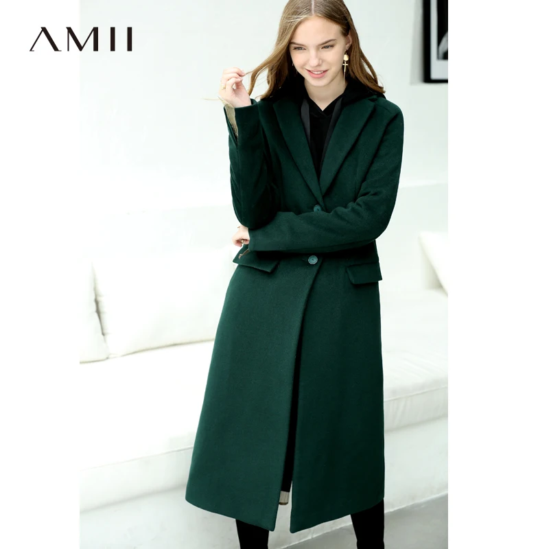 Amii Minimalist Chic Green Woolen Coat Winter Women 2018 Causal Solid Buttons Designer Female Long Wool Blends Coat Long Jackets
Amii Minimalist Chic Green Woolen Coat Winter Women 2018 Causal Solid Buttons Designer Female Long Wool Blends Coat Long Jackets