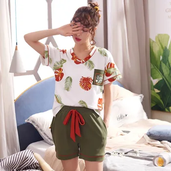 fashion Cartoon Printed Short Sleeve Sleepwear Women Pajamas Set Autumn New Cute Casual Homewear Female Pyjamas
fashion Cartoon Printed Short Sleeve Sleepwear Women Pajamas Set Autumn New Cute Casual Homewear Female Pyjamas