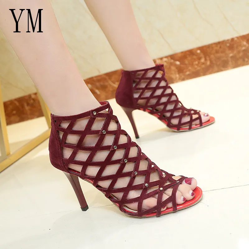 Wine Red Women's Fashion Peep Toe High Heels Shoes Rivet Roman Gladiator Sandals high heels woman of 2018 Womens heels Ladies
Wine Red Women's Fashion Peep Toe High Heels Shoes Rivet Roman Gladiator Sandals high heels woman of 2018 Womens heels Ladies