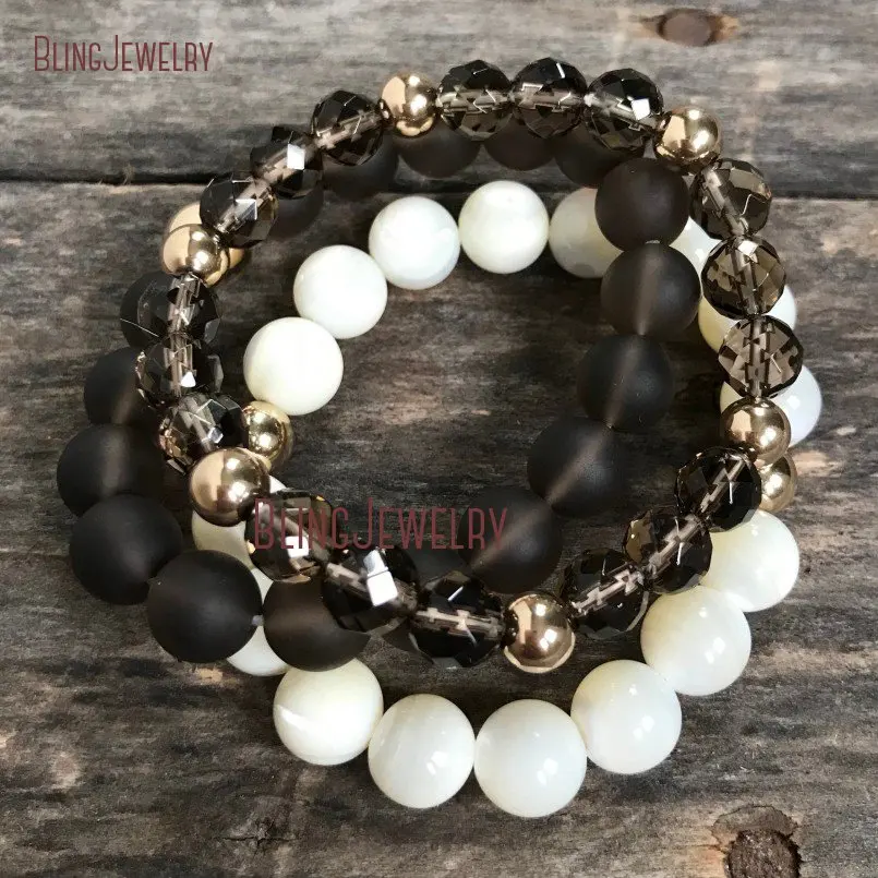 Smokey QuartzsMother of Pearl Stretch Beads Bracelet Power Healing set 3 BM16195
Smokey QuartzsMother of Pearl Stretch Beads Bracelet Power Healing set 3 BM16195