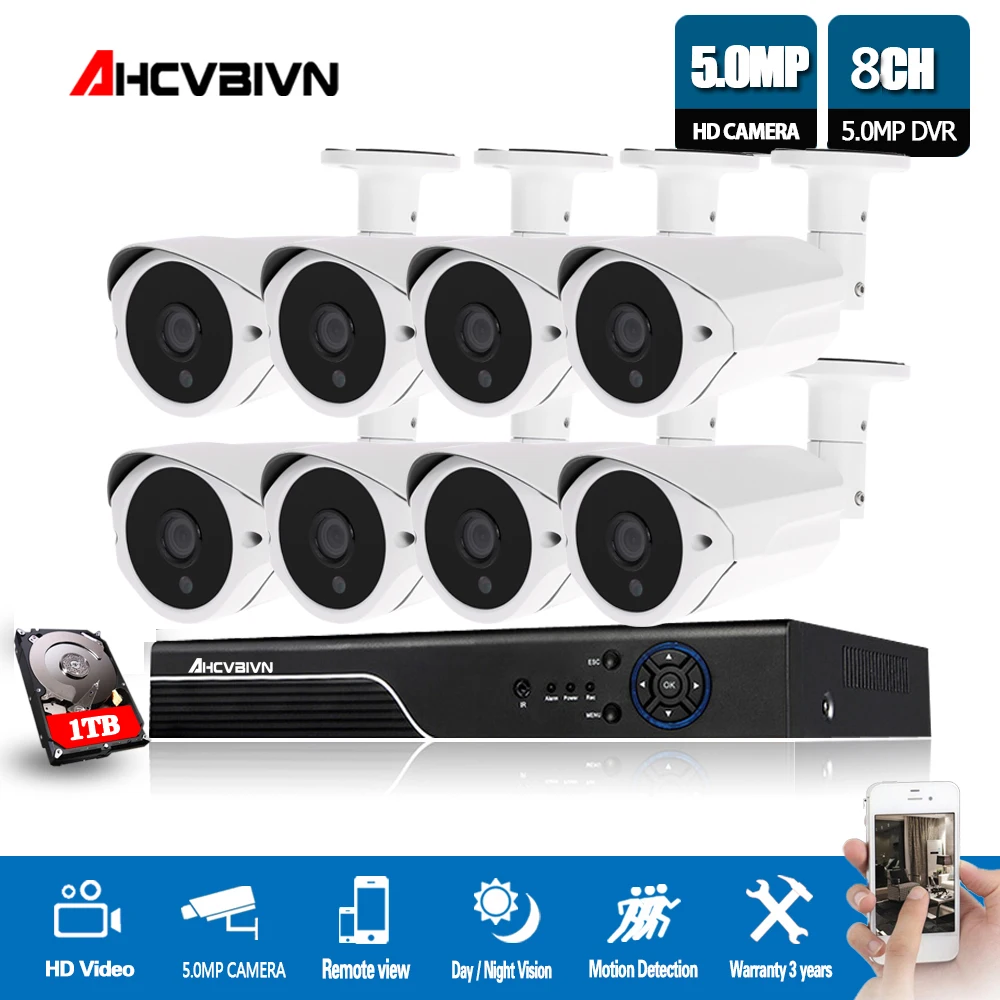 H.265 Super 8CH HD AHD 5MP Home Outdoor Security Camera System Kit 36Pcs LED Video Surveillance Matel House Bullet CCTV Camera
H.265 Super 8CH HD AHD 5MP Home Outdoor Security Camera System Kit 36Pcs LED Video Surveillance Matel House Bullet CCTV Camera