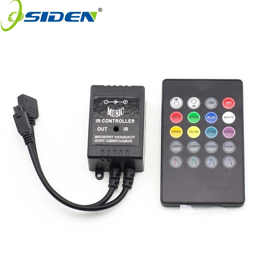 1PC Music IR Controller 12V 6A 24 Keys IR Remote Controller for 3528 5050 RGB LED Strip lights Mini Controller
1PC Music IR Controller 12V 6A 24 Keys IR Remote Controller for 3528 5050 RGB LED Strip lights Mini Controller