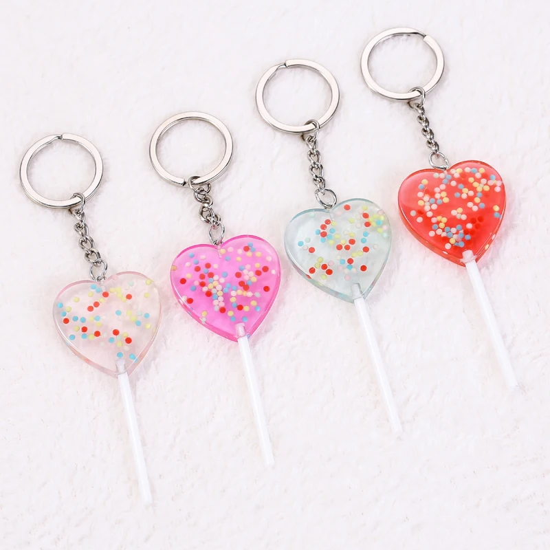 1PC cute heart lollipop keychain flatback resin pendant charms resin dessert keyring for woman
1PC cute heart lollipop keychain flatback resin pendant charms resin dessert keyring for woman