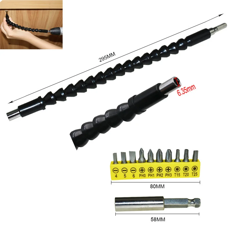 Flexible Extension Screwdriver Bit Holder Magnetic Extention Hex Shaft Screw Power Drill Connection Tip 295mm Flex Adapter
Flexible Extension Screwdriver Bit Holder Magnetic Extention Hex Shaft Screw Power Drill Connection Tip 295mm Flex Adapter