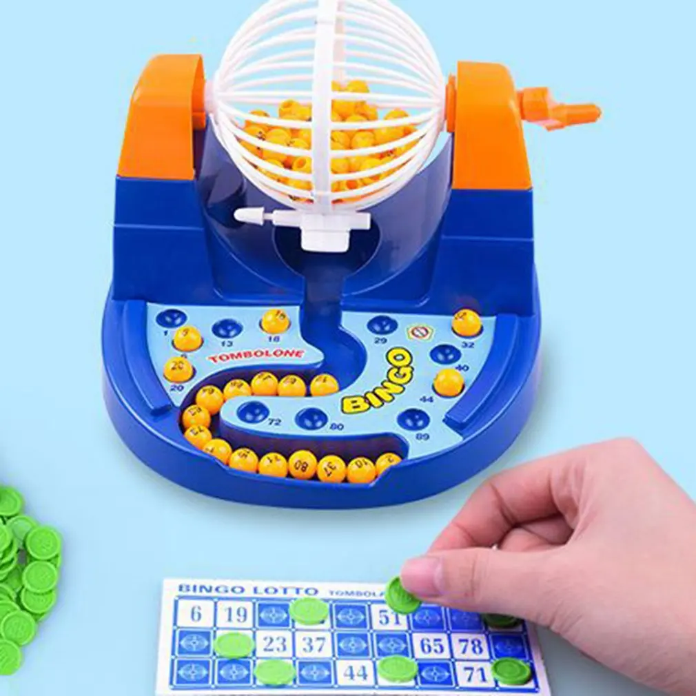 NOVELTY BINGO MACHINE SET WITH 48 PLAYING CARDS 90 BALLS LOTTO LOTTERY GAME