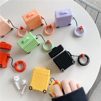 For AirPods Case Fashion Cute Suitcase Trunk Luggage Case For Airpods 2 Earphone Cover Funda with Finger Ring Strap
For AirPods Case Fashion Cute Suitcase Trunk Luggage Case For Airpods 2 Earphone Cover Funda with Finger Ring Strap