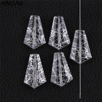 23*35MM 150Pcs/Lot Clear With Silver Line Acrylic Beads For DIY Handmade Earrings Jewelry/Jewelry Findings/Accessories Parts
23*35MM 150Pcs/Lot Clear With Silver Line Acrylic Beads For DIY Handmade Earrings Jewelry/Jewelry Findings/Accessories Parts